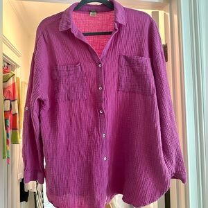 Magaschoni Organic Cotton Button Down/Cover-Up